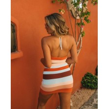 Darlene Cotton Blend Striped Mini Skirt